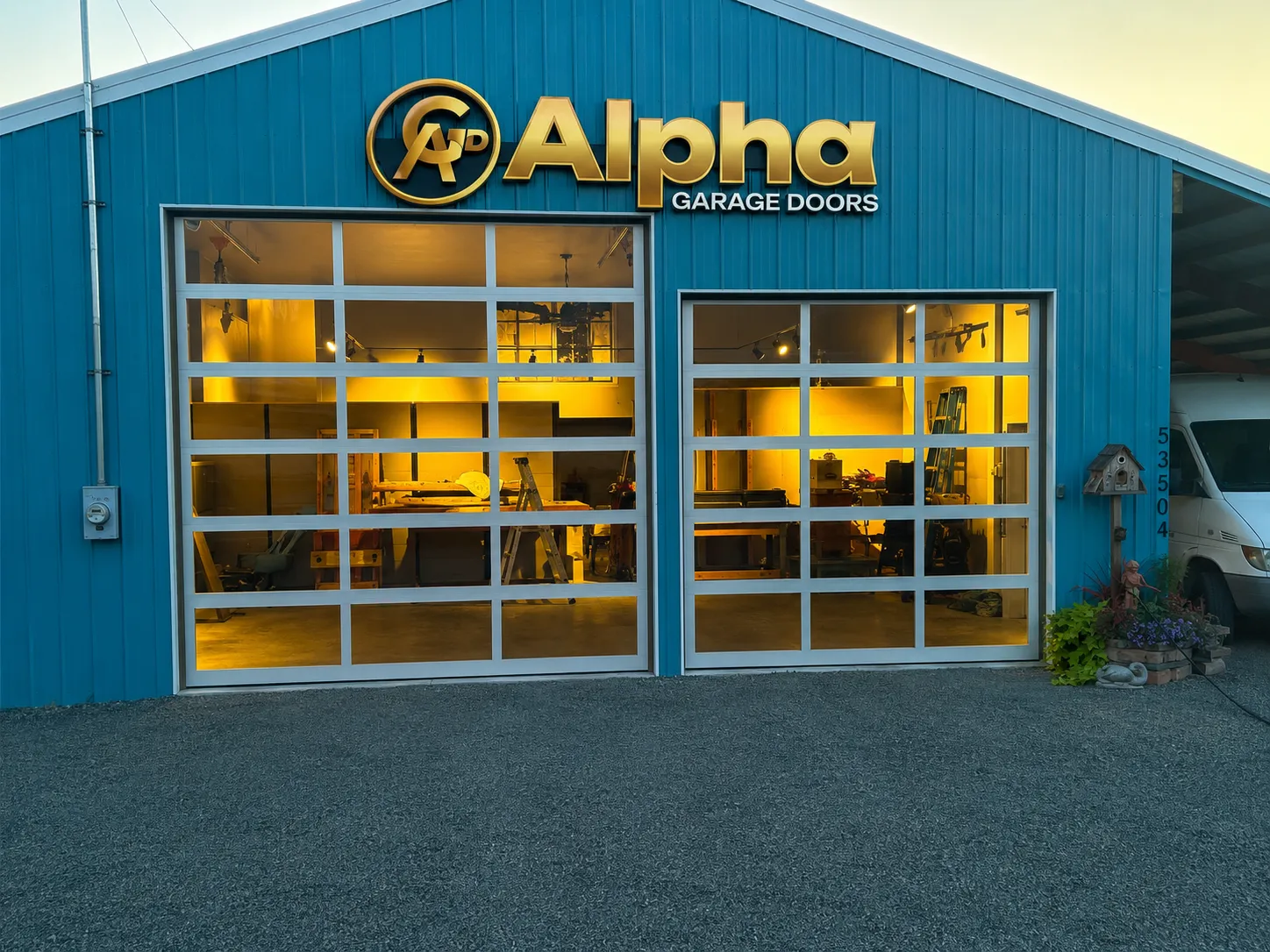 commercial garage door full view