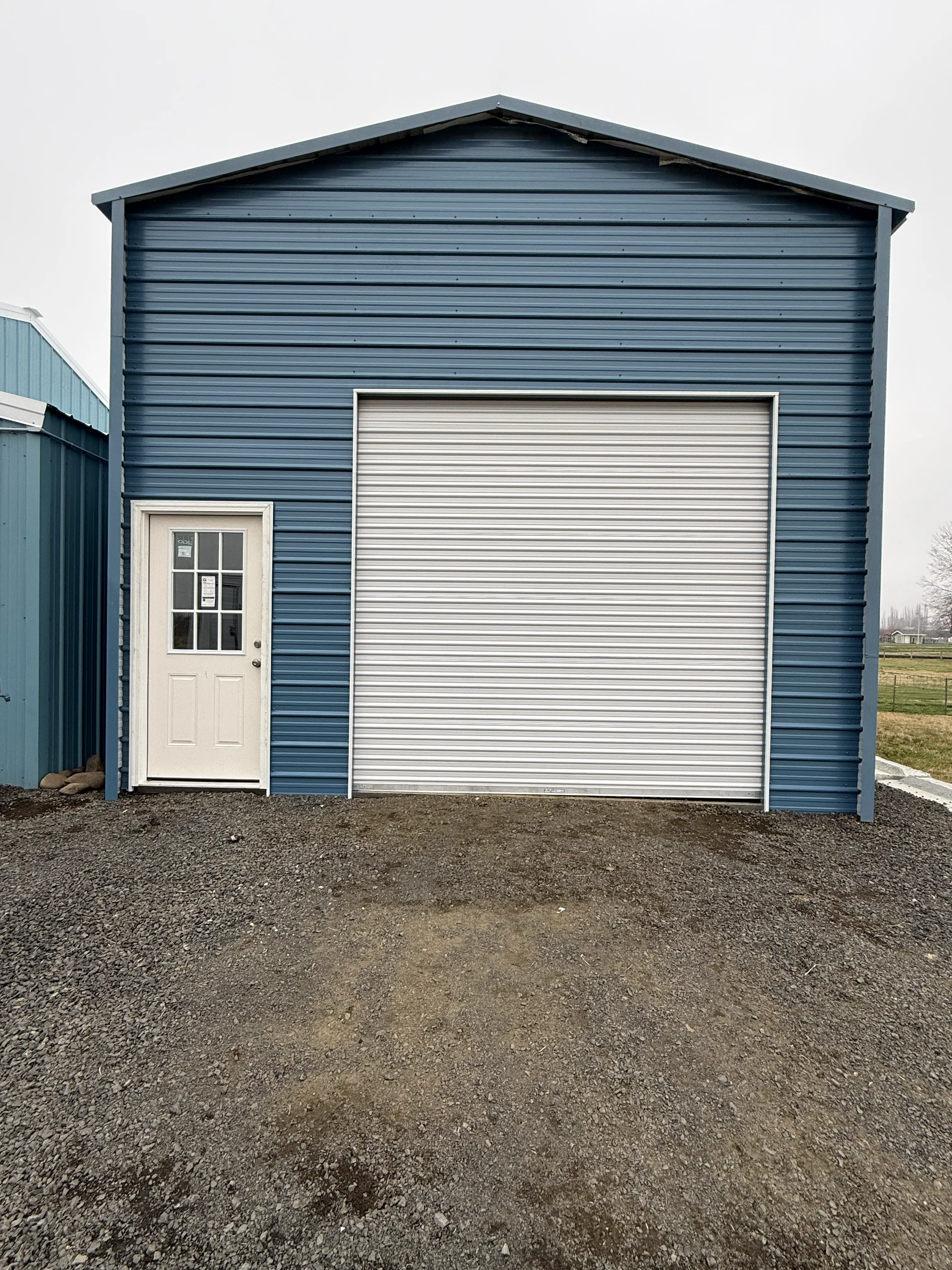 commercial garage door roll up outside view