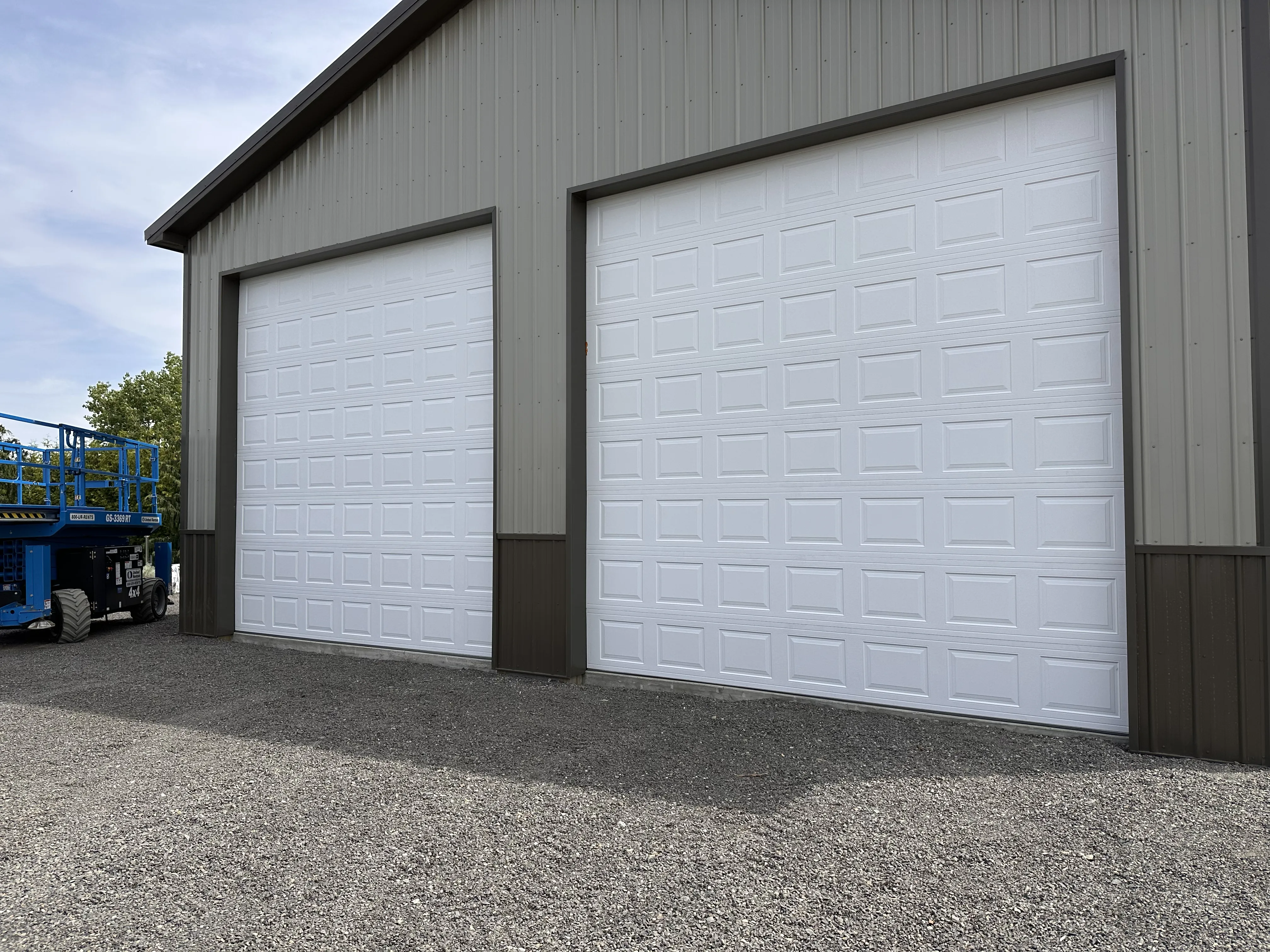 commercial garage doors traditional design white color