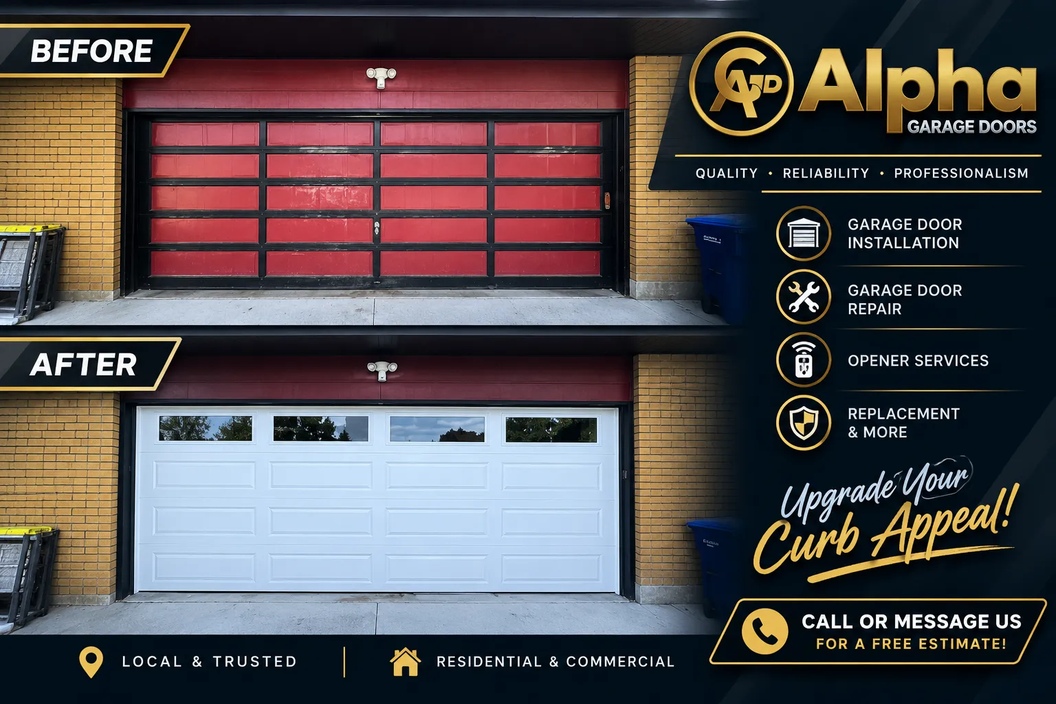 before and after ranch design with windows